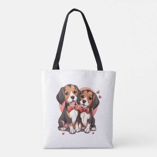 Dapper Beagle Dogs Art Tote Bag (Achterkant)