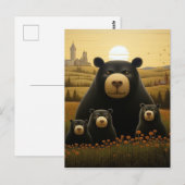 Dapper Beer Familie in een Floral Kingdom Briefkaart (Voorkant / Achterkant)