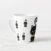 Dapper Black Cat Mug, Kitty with Bow Tie Latte Mok (Linkerhoek)
