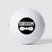 Dapper Bow stropdas Groom Black Circle Golfballen (Voorkant)