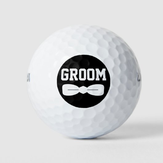 Dapper Bow stropdas Groom Black Circle Golfballen (Voorkant)
