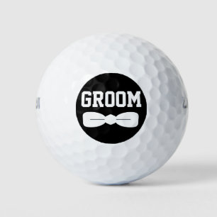 Dapper Bow stropdas Groom Black Cirkel Golfballen