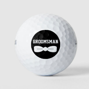 Dapper Bow stropdas Groomsman Zwarte Cirkel Golfballen