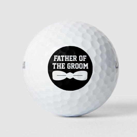 Dapper Bow stropdas Vader van de Groom Black Circl Golfballen (Voorkant)