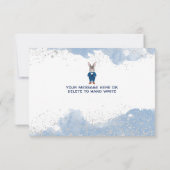 Dapper Boy Bunny in Blue Suit en Bow Stropdas Bedankkaart (Achterkant)