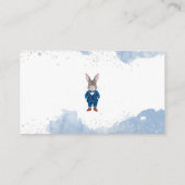 Dapper Boy Bunny in een blauw pak Luier Raffle Informatiekaartje (Achterkant)