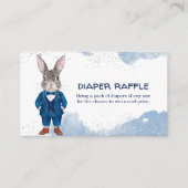Dapper Boy Bunny in een blauw pak Luier Raffle Informatiekaartje (Voorkant)