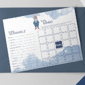 Dapper Boy Bunny in een Blue Suit Baby shower Game Notitieblok