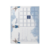 Dapper Boy Bunny in een Blue Suit Baby shower Game Notitieblok (Linkerzijde)