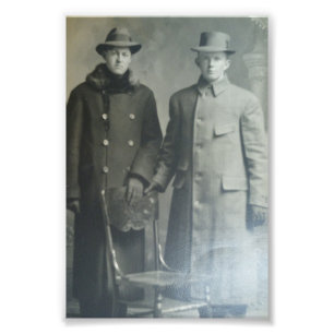 Dapper Brothers in Overjassen RPPC B & W Fotoprint Foto Afdruk