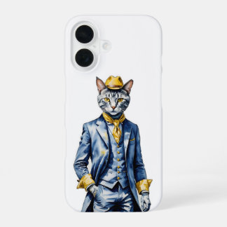 Dapper Cat iPhone 16 Hoesje - Stijlvolle beveiligi