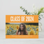 DAPPER CHIQUE KLASSE VAN 2024 AFSTUDEREN INVITATIO KAART (Staand voorkant)