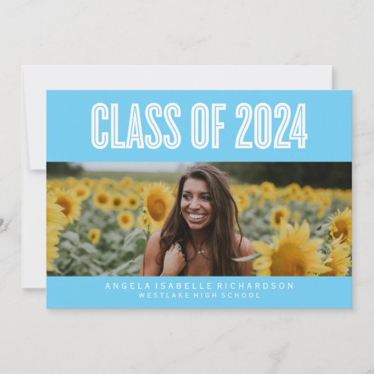 DAPPER CHIQUE KLASSE VAN 2024 AFSTUDEREN INVITATIO KAART (Voorkant)