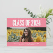 DAPPER CHIQUE KLASSE VAN 2024 AFSTUDEREN INVITATIO KAART (Staand voorkant)