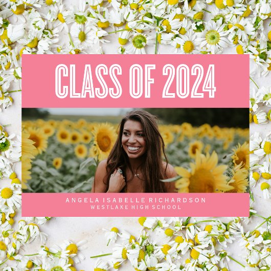 DAPPER CHIQUE KLASSE VAN 2024 AFSTUDEREN INVITATIO KAART