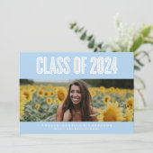 DAPPER CHIQUE KLASSE VAN 2024 AFSTUDEREN INVITATIO KAART (Staand voorkant)