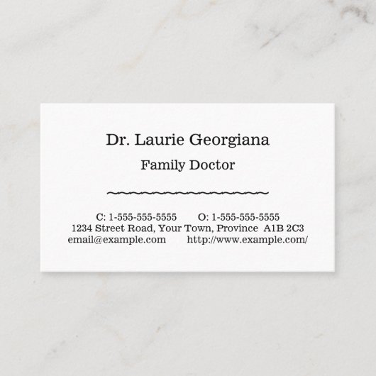 Dapper, conservatief Visitekaartje (Voorkant)