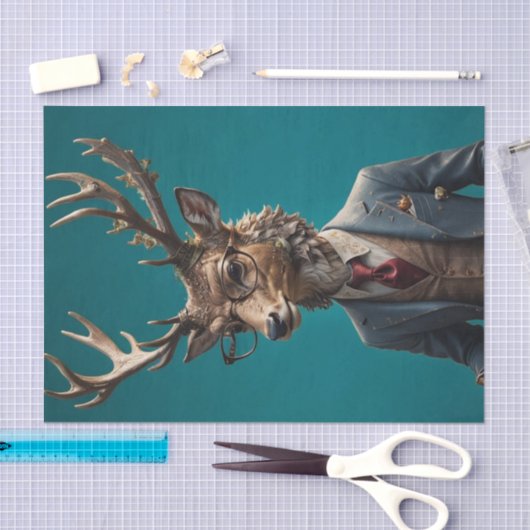 Dapper Deer Decoupage |  Woodland Gentleman Tissuepapier (Craft)