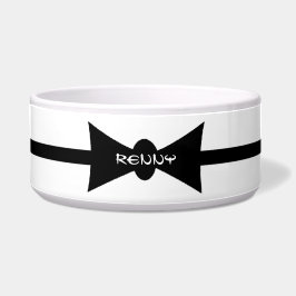 Dapper Dog Black BowTie - Gepersonaliseerd Voerbakje