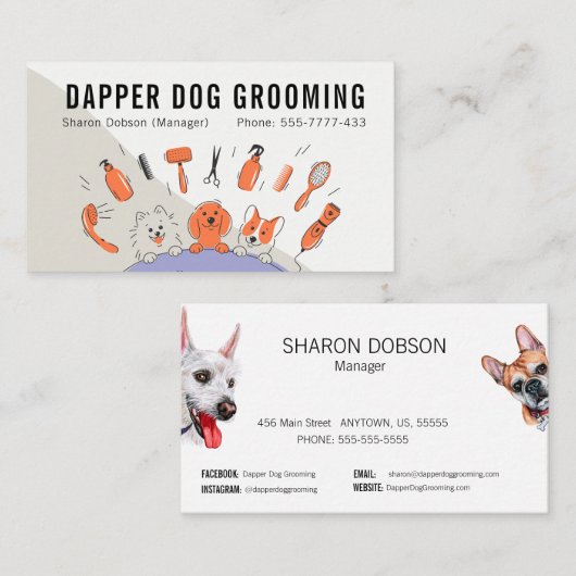 Dapper Dog Grooming Pet Visitekaartje (Voorkant / Achterkant)
