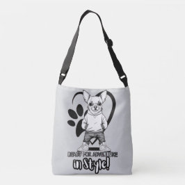 Dapper Doggo: Chihuahua met zwaai Crossbody Tas