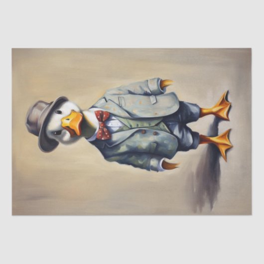 Dapper Ducks: Decoupage-papier op basis van kledin Tissuepapier (Voorkant)
