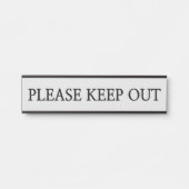 Dapper, eenvoudig en neutraal "GELIEVE TE BEWAREN" Deurbordje (Voorkant)