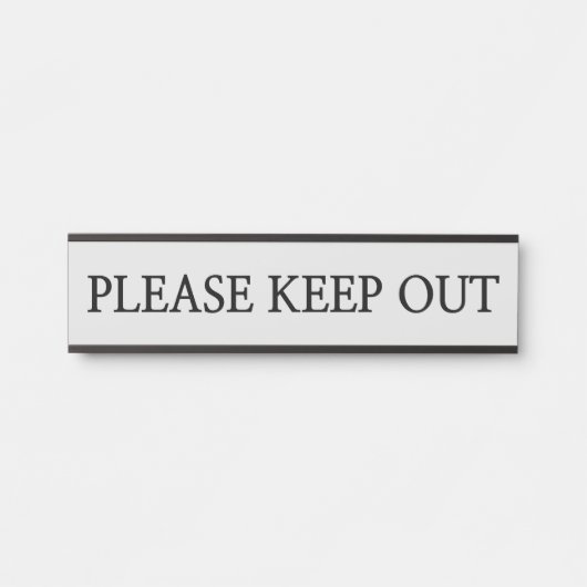 Dapper, eenvoudig en neutraal "GELIEVE TE BEWAREN" Deurbordje (Voorkant)