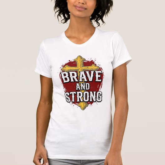 Dapper en Sterk Vintage Kruis Shirt Ontwerp_1 (Voorkant)