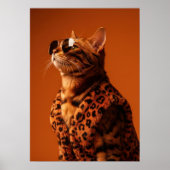 Dapper Feline Portrait - Cool Cat in Sunglasses Poster (Voorkant)