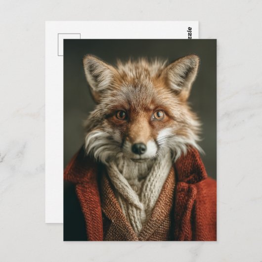 Dapper Fox in gezellige stijl Briefkaart (Voorkant / Achterkant)