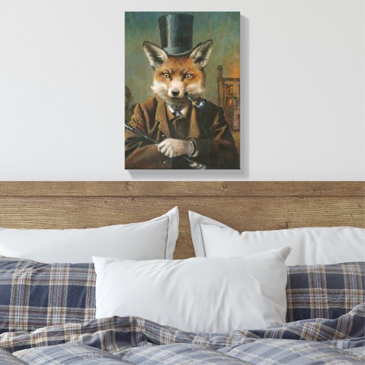 Dapper Fox Wrapped Canvas Afdruk (Insitu (Slaapkamer))