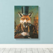 Dapper Fox Wrapped Canvas Afdruk (Insitu (Houten vloer))