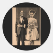 Dapper Frankenstein Wedding Day - Monster Halowee Ronde Sticker (Voorkant)