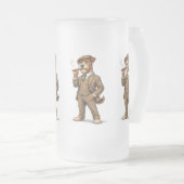 Dapper Gentleman Dog Glass Matglas Bierpul (Voorkant rechts)