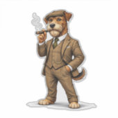 Dapper Gentleman Dog Sticker (Voorkant)
