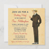 Dapper Gentleman's Birthday Party Kaart (Voorkant)