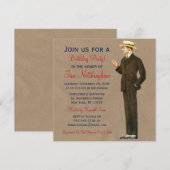 Dapper Gentleman's Birthday Party Kaart (Voorkant / Achterkant)