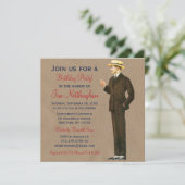 Dapper Gentleman's Birthday Party Kaart (Staand voorkant)