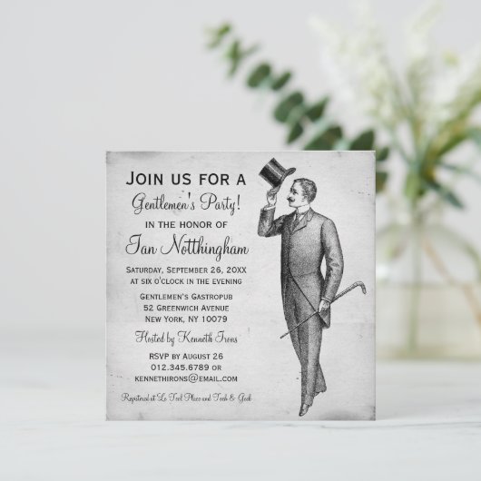 Dapper Gentlemen's Party Kaart (Staand voorkant)