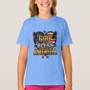 Dapper gezegende Amerikaanse Spirit T-shirt ontwer