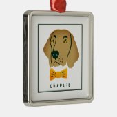 Dapper Golden Retriever Dog Custom Metalen Ornament (Rechts)
