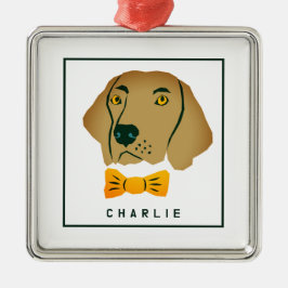 Dapper Golden Retriever Dog Custom Metalen Ornament