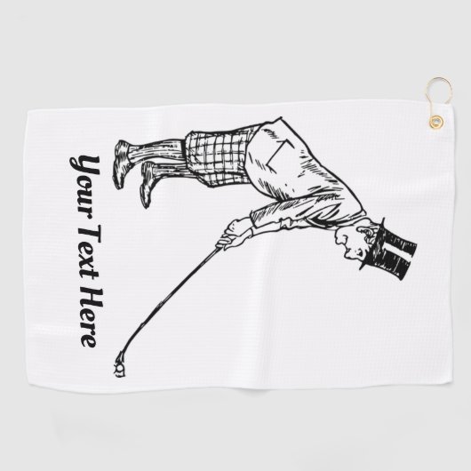 Dapper Golfer Jouw tekst Golfhanddoek (Horizontaal)