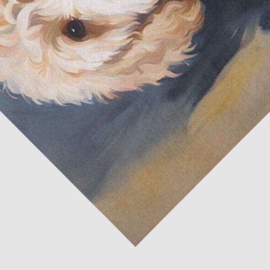 Dapper gouden Doodle in stijlvolle kleding Tissuepapier (Detail)