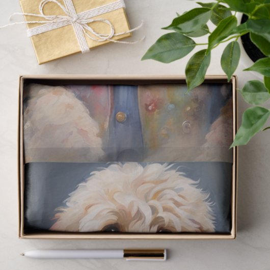 Dapper gouden Doodle in stijlvolle kleding Tissuepapier (Geschenk)