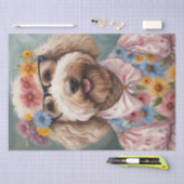 Dapper gouden Doodle in stijlvolle kleding Tissuepapier (Craft)