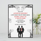 Dapper Grooms Custom Wedding Invitations Kaart (Staand voorkant)