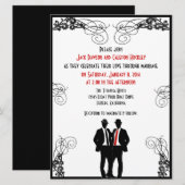 Dapper Grooms Custom Wedding Invitations Kaart (Voorkant / Achterkant)