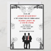 Dapper Grooms Custom Wedding Invitations Kaart (Voorkant)